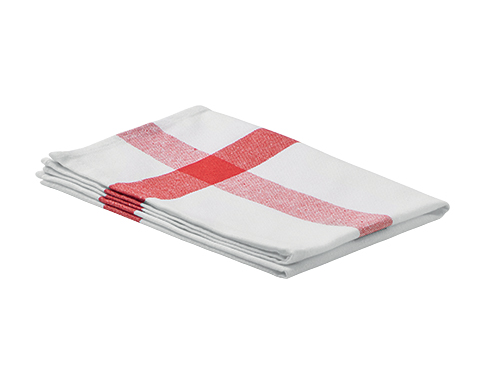 Recycled Polycotton Kitchen Towels - Red