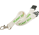 20mm Plant Silk Lanyards - White