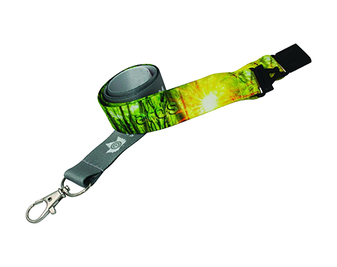 15mm Recycled RPET Dye Sublimation Lanyards - White