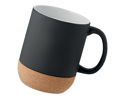 Broughton Matt Ceramic Cork Mugs - Black