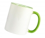 Rim & Handle Full Colour Photo Mugs - Lime Green