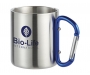 Bodmin 220ml Carabiner Double Wall Metal Travel Mugs - Blue