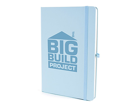 Phantom A5 Soft Feel Pastel Notebook With Pocket - Pastel Blue