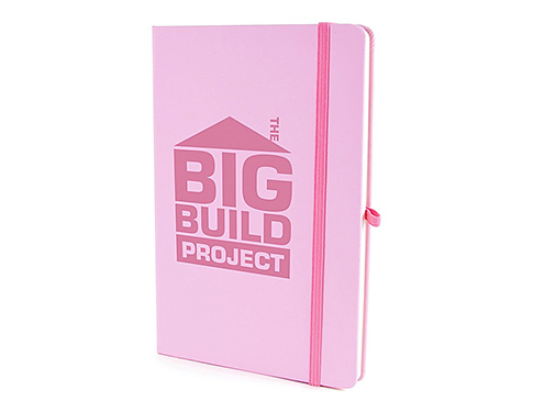 Phantom A5 Soft Feel Pastel Notebook With Pocket - Pastel Pink