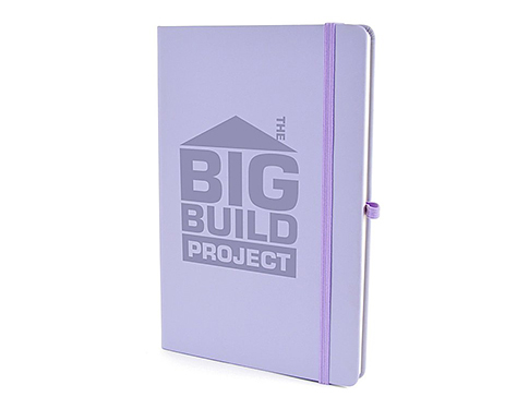 Phantom A5 Soft Feel Pastel Notebook With Pocket - Pastel Purple