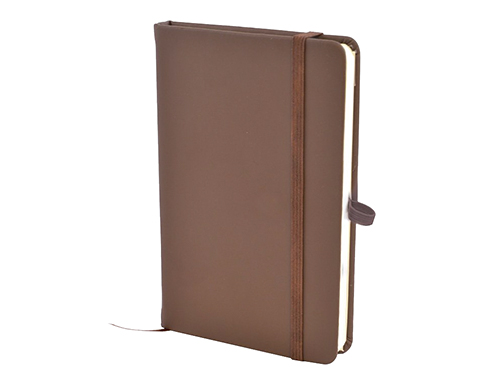 Phantom A6 Soft Feel Notebooks With Pocket - Brown