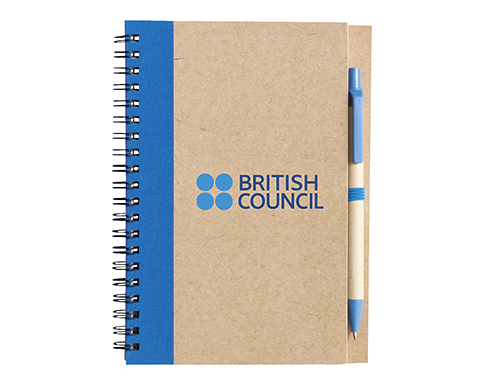 Bio Recycled Notebooks & Pens - Light Blue