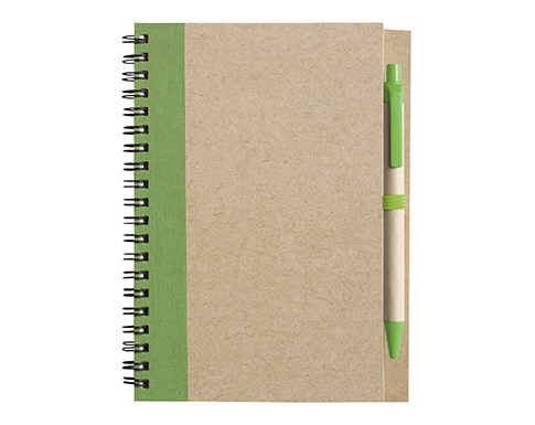 Bio Recycled Notebooks & Pens - Lime