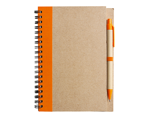 Bio Recycled Notebooks & Pens - Orange