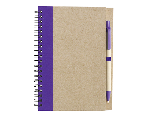 Bio Recycled Notebooks & Pens - Purple