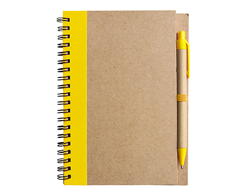 Bio Recycled Notebooks & Pens - Yellow