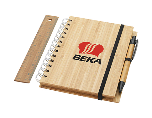 Antigua A5 Bamboo Notebook With Pen & Ruler
