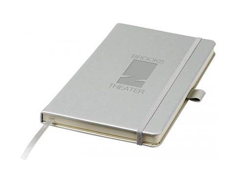 Expression A5 Leatherette Bound Notebooks With Pocket - Silver