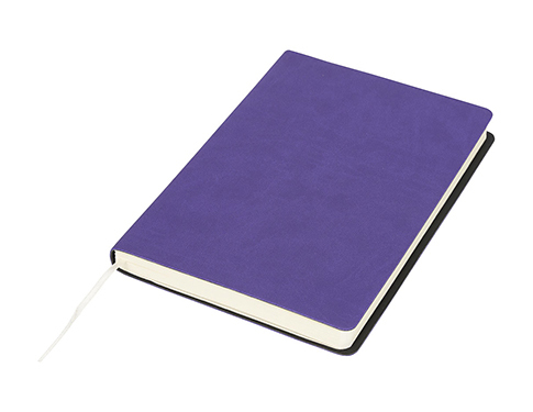 A5 Liberty Soft Feel Notebook With Pocket - Purple