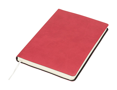 A5 Liberty Soft Feel Notebook With Pocket - Red