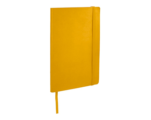 A5 Classic Soft Cover Notebook With Pocket - Yellow