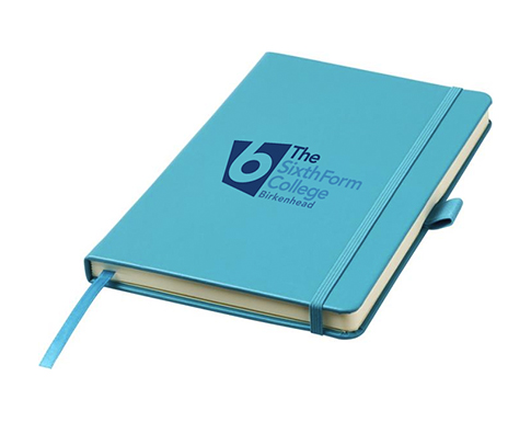 Alicante A5 Bound PU Leather Notebooks With Pocket - Sapphire Blue