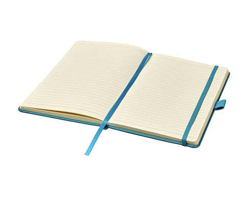 Alicante A5 Bound PU Leather Notebooks With Pocket - Sapphire Blue