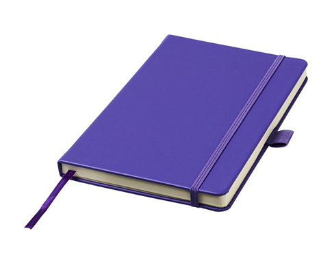 Alicante A5 Bound PU Leather Notebooks With Pocket - Purple