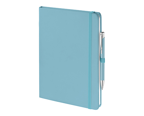 Emotion A5 Luxury Soft Feel Notebook & Pens With Pocket - Pastel Purple