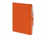 Emotion A5 Luxury Soft Feel Notebook & Pens With Pocket - Orange