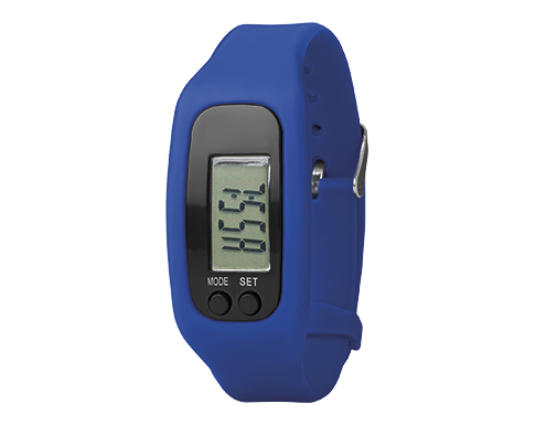Marathon Silicone Pedometer Bracelet Watch - Royal Blue