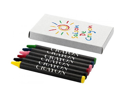 Junior Six Piece Wax Crayon Sets - Grey