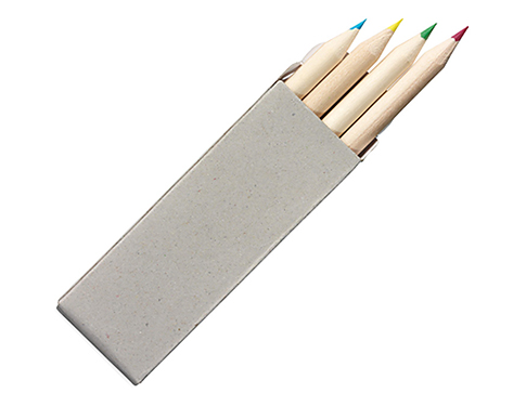 Belfast 4 Piece Mini Colouring Pencil Sets - Natural