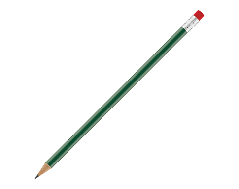 Standard Pencils With Eraser - Green