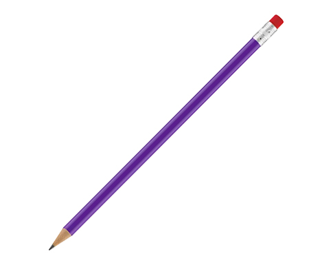 Standard Pencils With Eraser - Purple