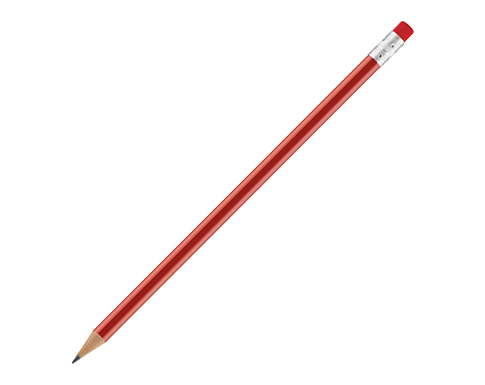 Standard Pencils With Eraser - Red