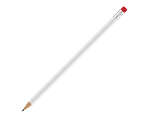 Standard Pencils With Eraser - White