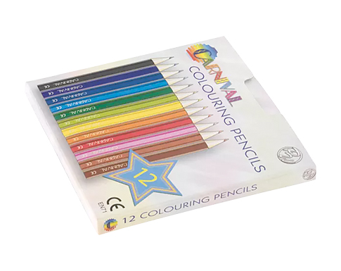 Carnival Twelve Pack Of Mini Colouring Pencils - White
