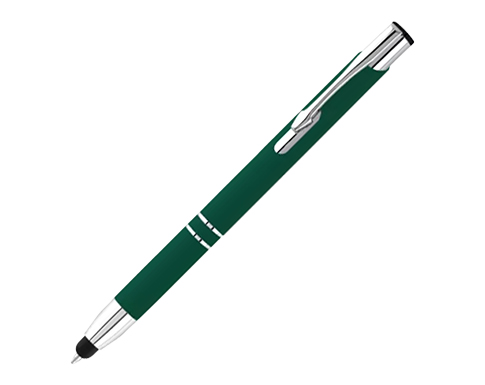 Electra Promotional Soft Touch Metal Pens - Bottle Green