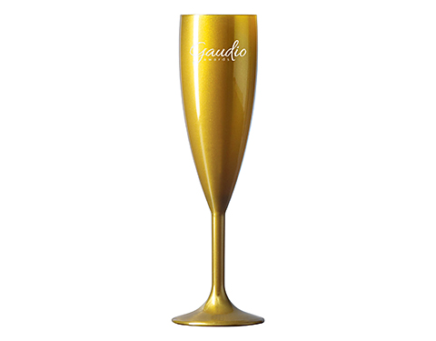 Reusable Polycarbonate Gold Champagne Flute - 187ml
