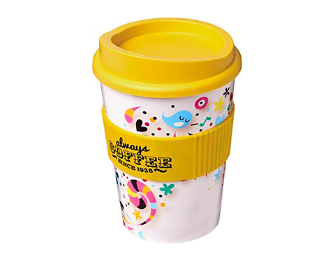 ColourBrite Americano Grip Medio 325ml Take Away Mugs - Yellow