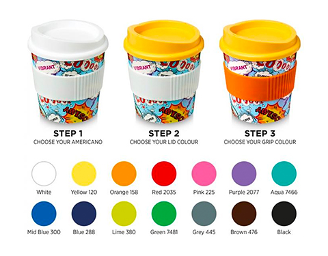 ColourBrite 250ml Americano Primo Grip Vending Take Away Mugs - Mix & Match Options