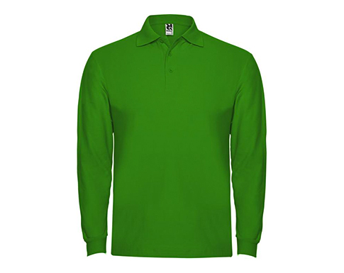Roly Estrella Long Sleeve Polo Shirts - Grass Green