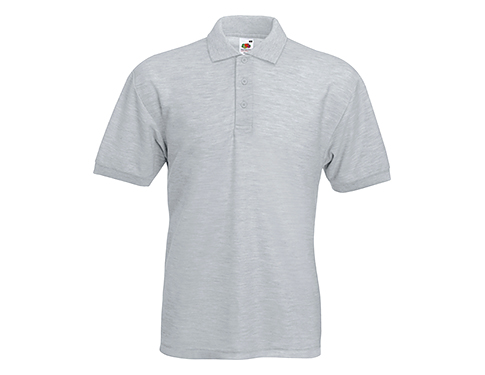Fruit Of The Loom Value Weight Polo Shirts - Heather Grey