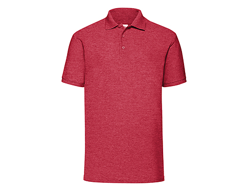 Fruit Of The Loom Value Weight Polo Shirts - Heather Red