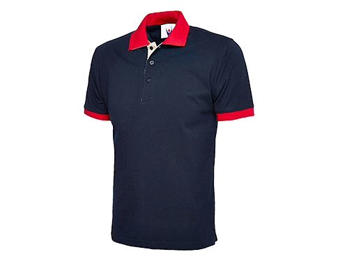 Uneek Event Contrast Polo Shirts - Navy