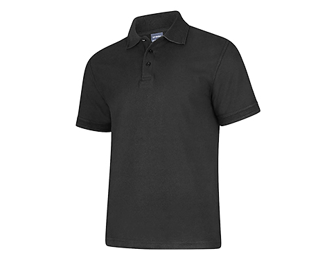 Uneek Delxue Polo Shirts - Black