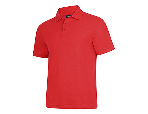 Uneek Delxue Polo Shirts - Red