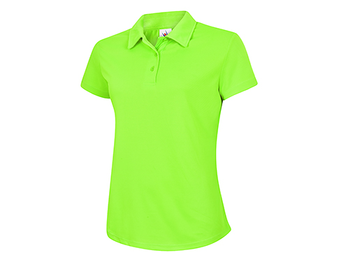 Uneek Baseline Ladies Ultra Cool Polo Shirts - Electric Green