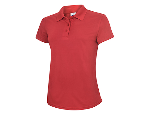 Uneek Ladies Super Cool Workwear Polo Shirts - Red