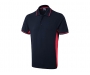 Uneek Exhibition Two Tone Polo Shirts - Navy / Red