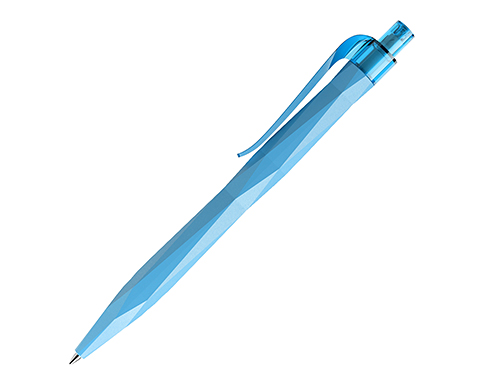 Prodir QS20 Peak Pen - Matt - Transparent Clip - Cyan