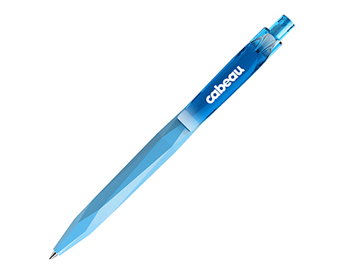 Prodir QS20 Peak Pen - Matt - Transparent Clip - Cyan