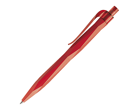 Prodir QS20 Peak Pen - Matt - Transparent Clip - Red