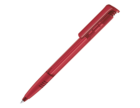 Senator Super Hit Soft Grip Pens Clear - Cherry Red